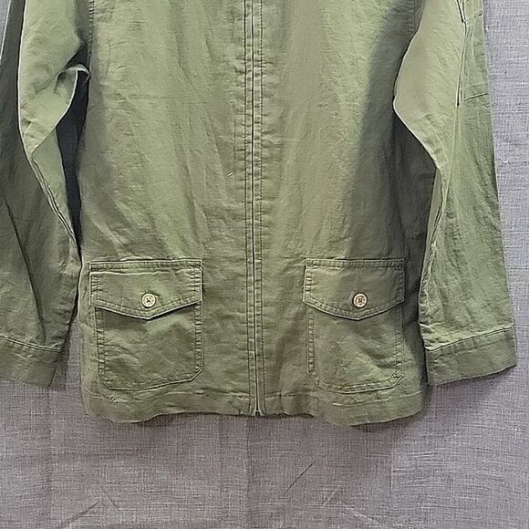 Rachel Zoe x Janie and Jack Green Linen Cargo Jacket Girls / Boys sz 10-12 - Picture 3 of 9